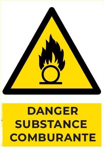 danger substance comburante – panneau de signalisation a4
