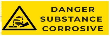 danger substance corrosive – panneau de signalisation