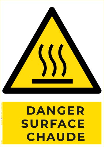 danger surface chaude – panneau de signalisation a4