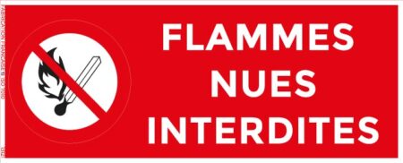 flammes nues interdites – panneau de signalisation