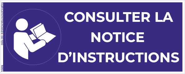 consulter la notice d’instructions – panneau de signalisation rectangulaire 20 x 8 cm