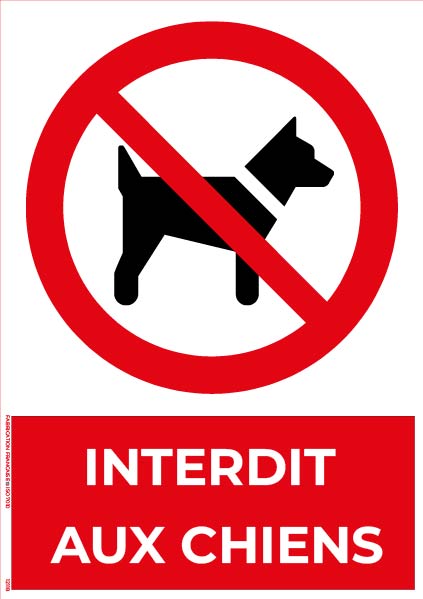 interdit aux chiens – panneau de signalisation a4