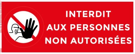 interdit aux personnes non autorisées – panneau de signalisation rectangulaire 20 x 8 cm
