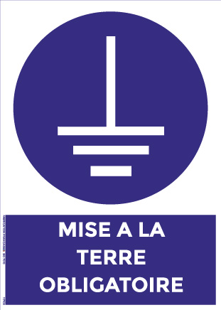 mise à la terre obligatoire – panneau de signalisation