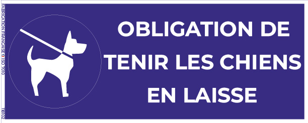 obligation de tenir les chiens en laisse – panneau de signalisation