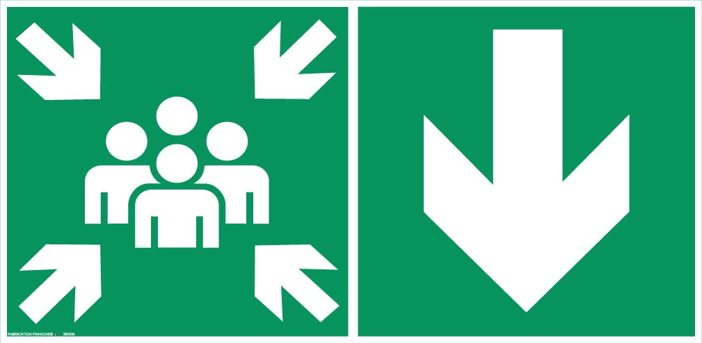 panneaux point de rassemblement 30 x 15 cm bas