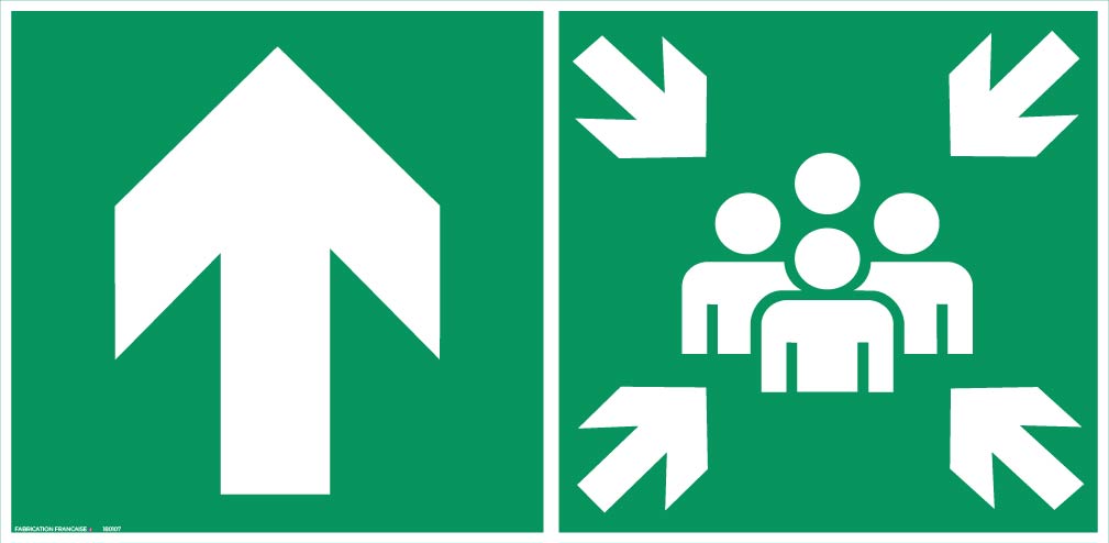 panneaux point de rassemblement 30 x 15 cm haut