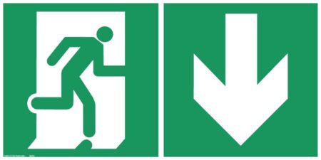 panneaux Évacuation suspendus 50 x 25 cm bas