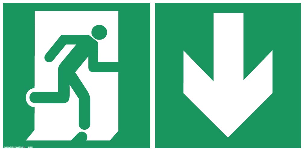 panneaux Évacuation suspendus 50 x 25 cm bas