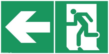 panneaux Évacuation suspendus 50 x 25 cm gauche