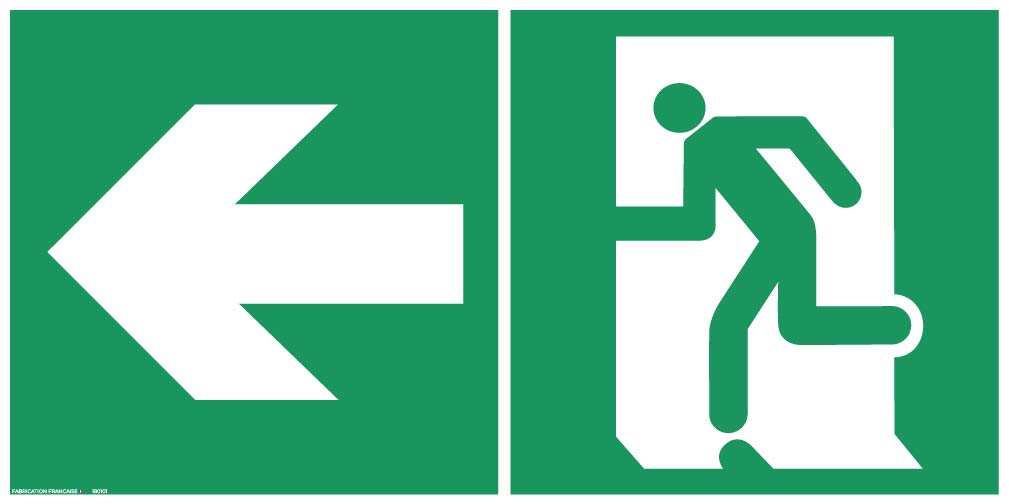 panneaux Évacuation suspendus 50 x 25 cm gauche