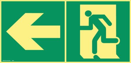 panneaux Évacuation – 30 x 15 cm – photoluminescent gauche