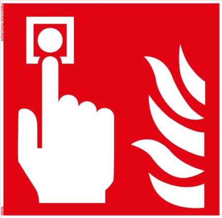 point d’alarme incendie – panneau de signalisation carré 10 x 10 cm