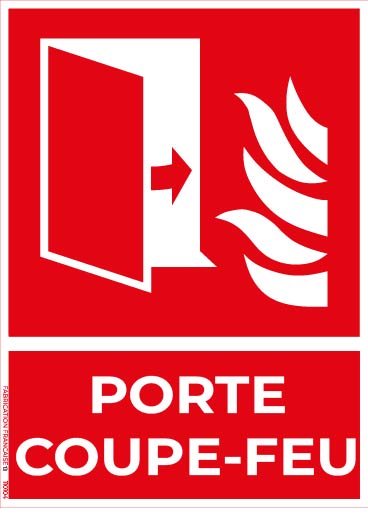 porte coupe feu – panneau de signalisation