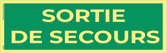 sortie de secours – panneau photoluminescent 20 x 8 cm