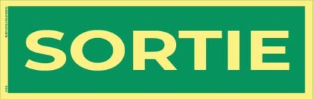 sortie – panneau photoluminescent 20 x 8 cm