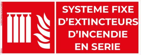 système fixe d’extincteurs d’incendie en série – panneau de signalisation