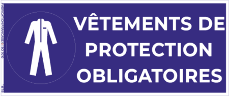 vêtements de protection obligatoires – panneau de signalisation