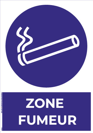 zone fumeur – panneau de signalisation a4