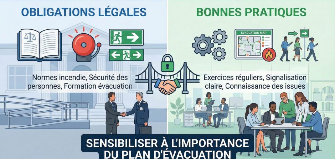 sensibiliser à l'importance du plan d'évacuation