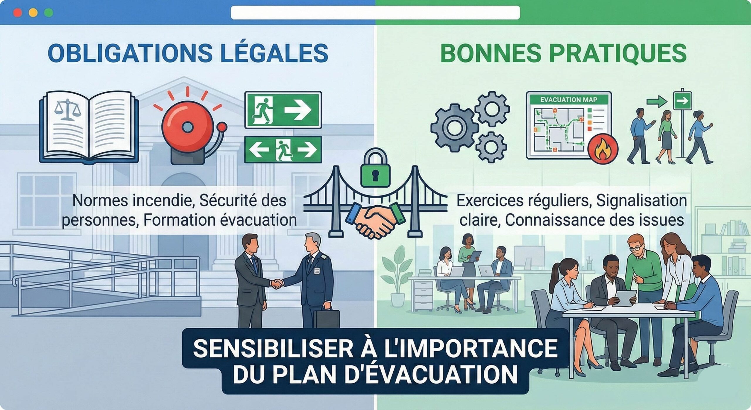 Sensibiliser à l'importance du plan d'évacuation