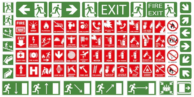 signes action lors incendie panneaux incendie panneaux evacuation cas incendie 924514 966
