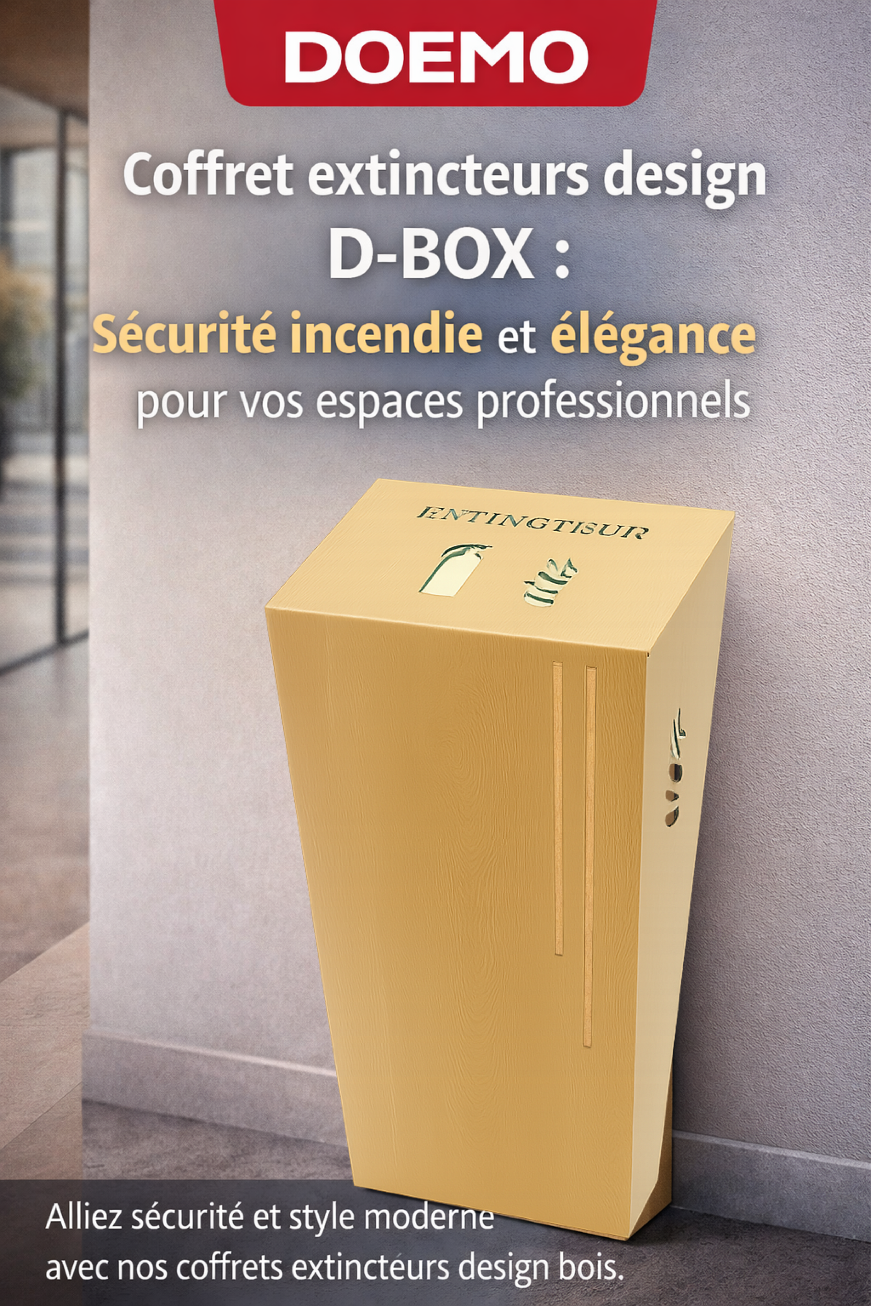 Coffret extincteurs design D-BOX : sécurité incendie et élégance pour vos espaces professionnels